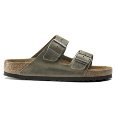 BIRKENSTOCK ARIZONA SOFT FOOTBED OILED LEATHER-FADED KHAKI | BEND SHOE CO