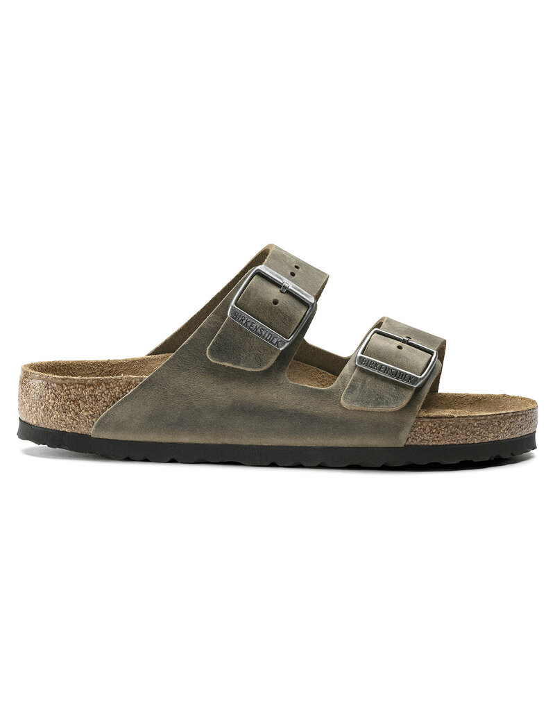 BIRKENSTOCK ARIZONA SOFT FOOTBED OILED LEATHER-FADED KHAKI
