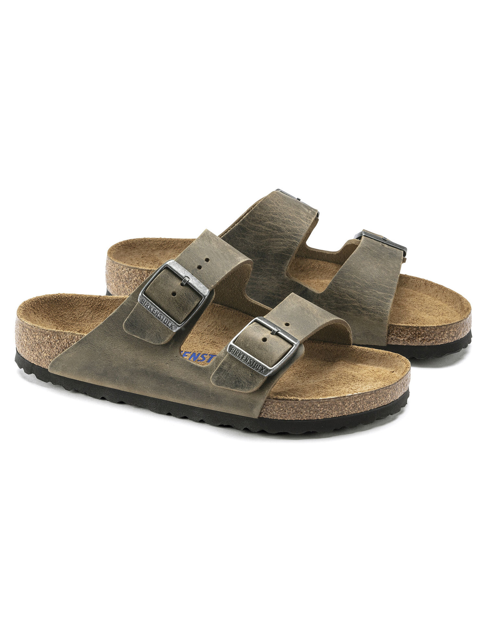 BIRKENSTOCK ARIZONA SOFT FOOTBED OILED LEATHER-FADED KHAKI