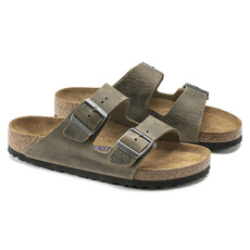 BIRKENSTOCK ARIZONA SOFT FOOTBED OILED LEATHER-FADED KHAKI | BEND SHOE CO