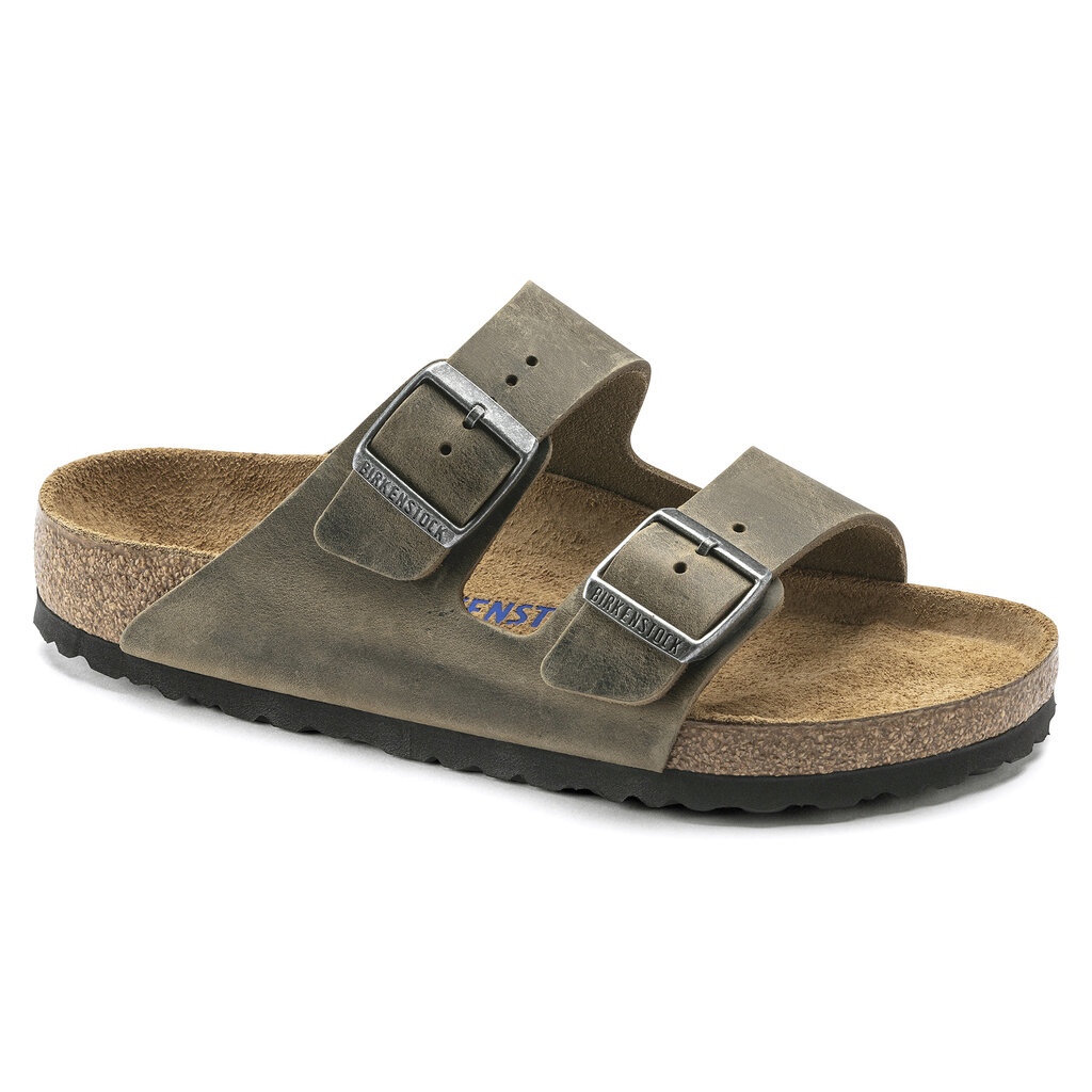 BIRKENSTOCK ARIZONA SOFT FOOTBED OILED LEATHER-FADED KHAKI | BEND SHOE CO