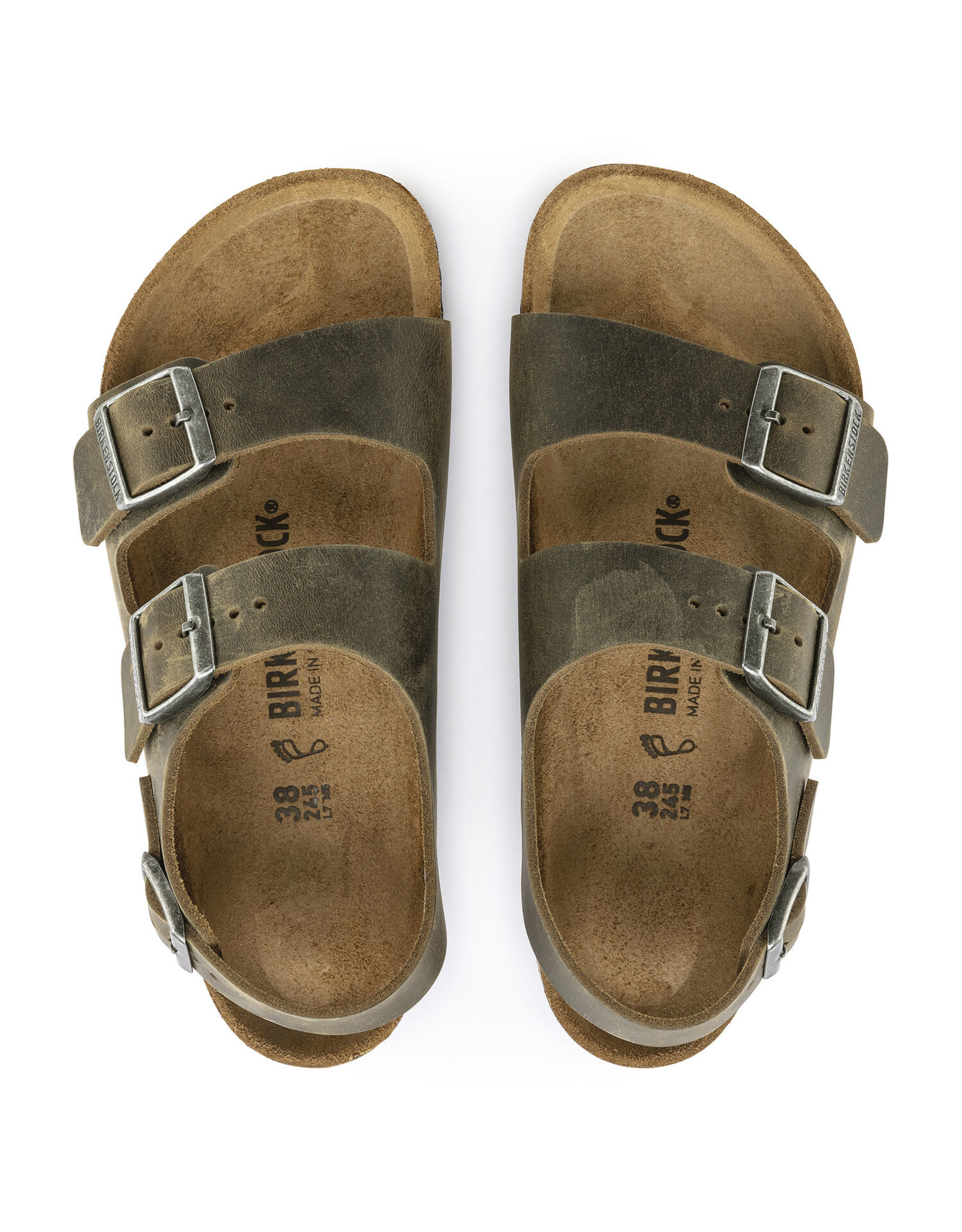 BIRKENSTOCK MILANO OILED LEATHER-FADED KHAKI