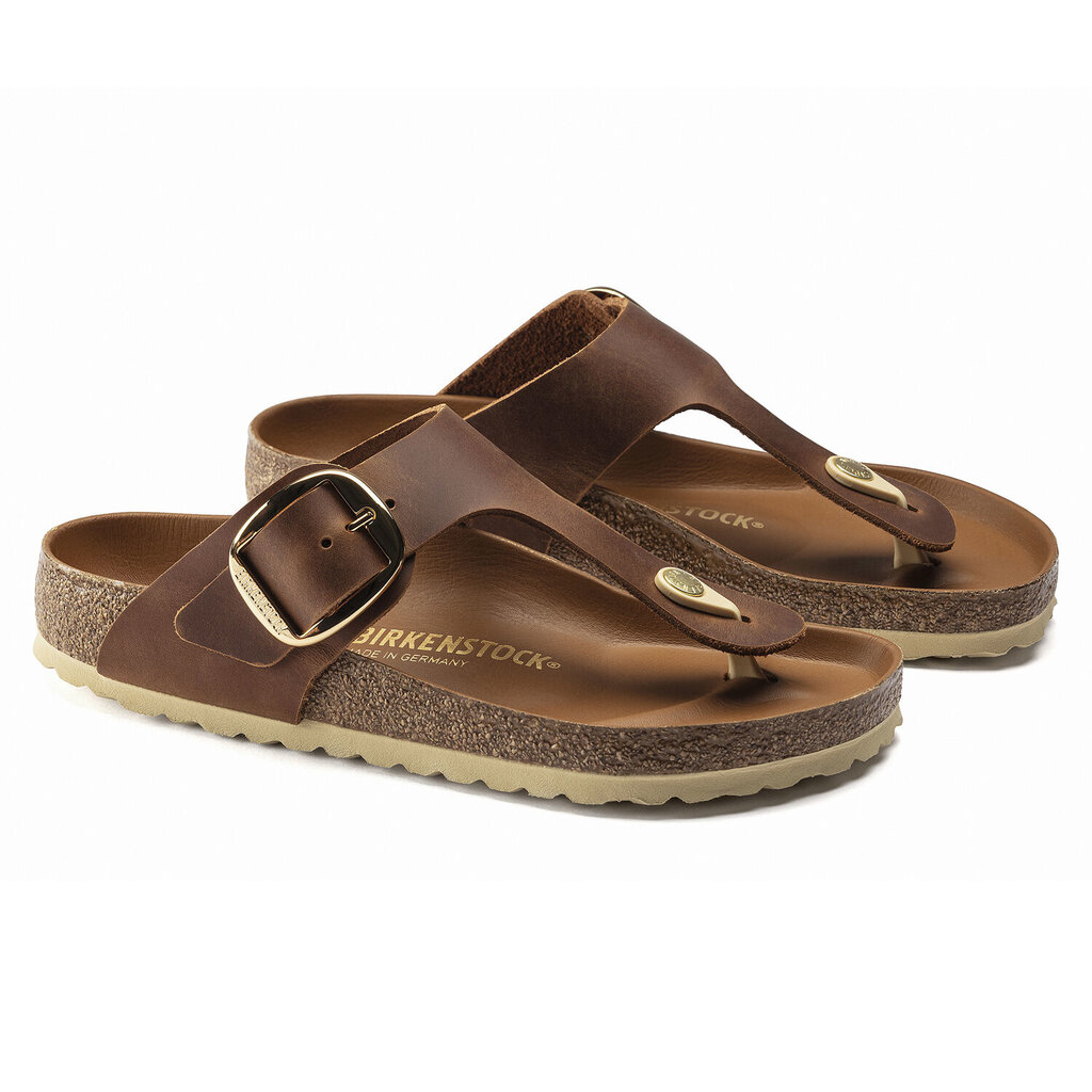 BIRKENSTOCK GIZEH BIG BUCKLE LEATHER-COGNAC - BEND SHOE CO