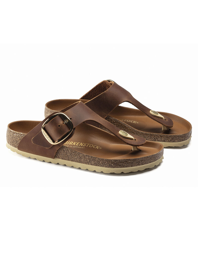BIRKENSTOCK GIZEH BIG BUCKLE LEATHER-COGNAC