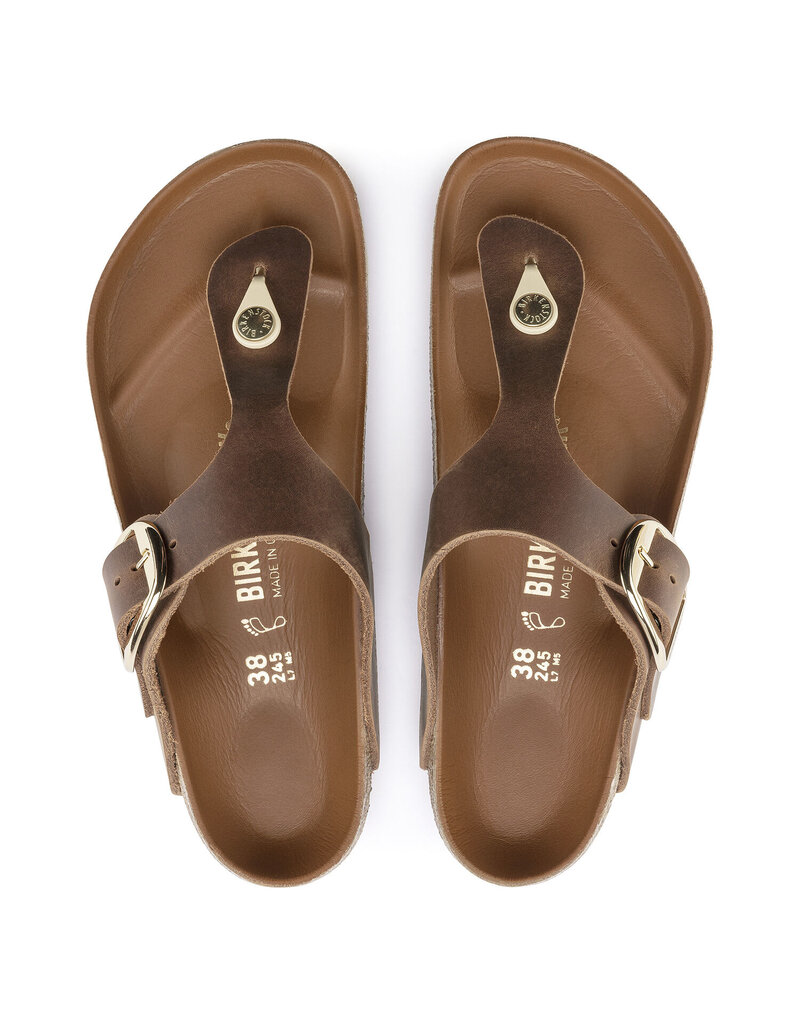 BIRKENSTOCK GIZEH BIG BUCKLE LEATHER-COGNAC