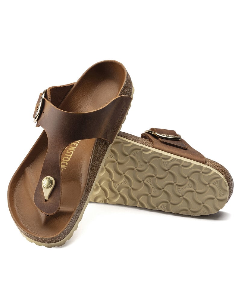 BIRKENSTOCK GIZEH BIG BUCKLE LEATHER-COGNAC - BEND SHOE CO
