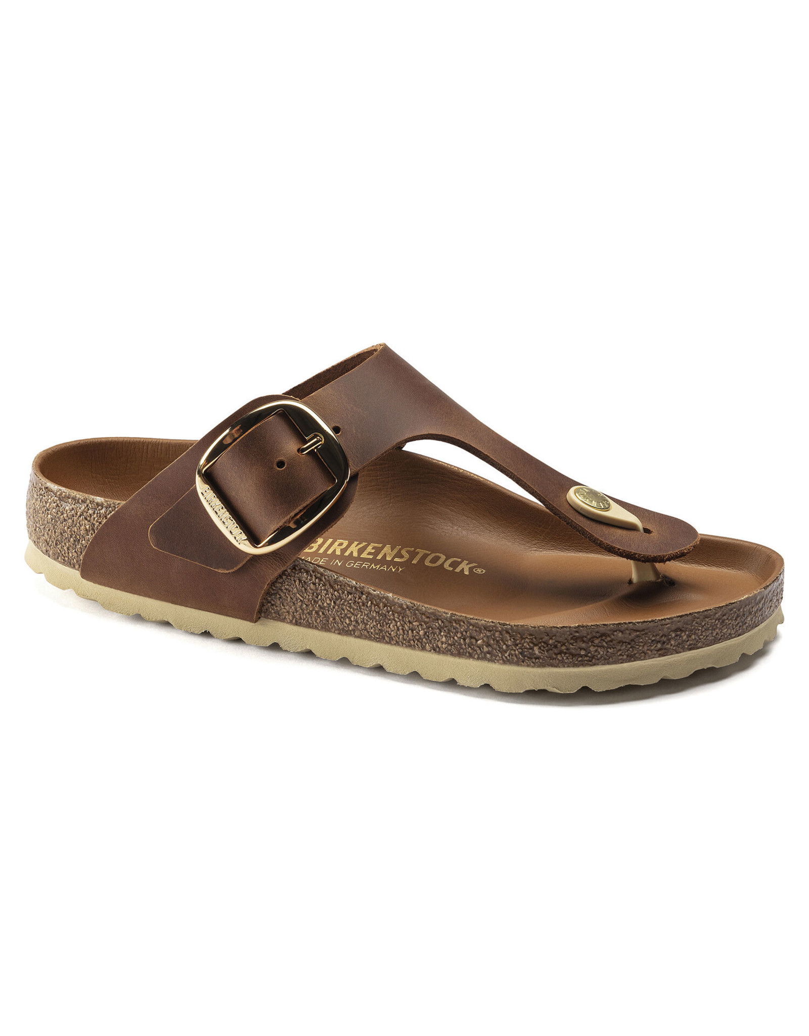 BIRKENSTOCK GIZEH BIG BUCKLE LEATHER-COGNAC