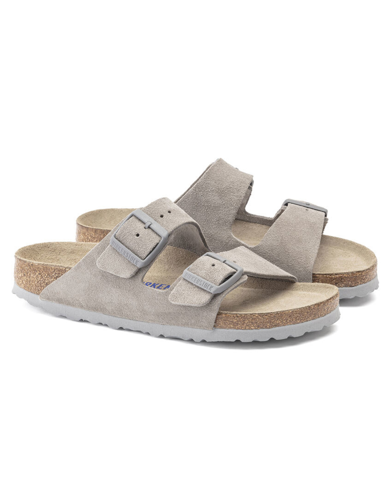 BIRKENSTOCK ARIZONA SOFT FOOTBED SUEDE LEATHER-STONE COIN