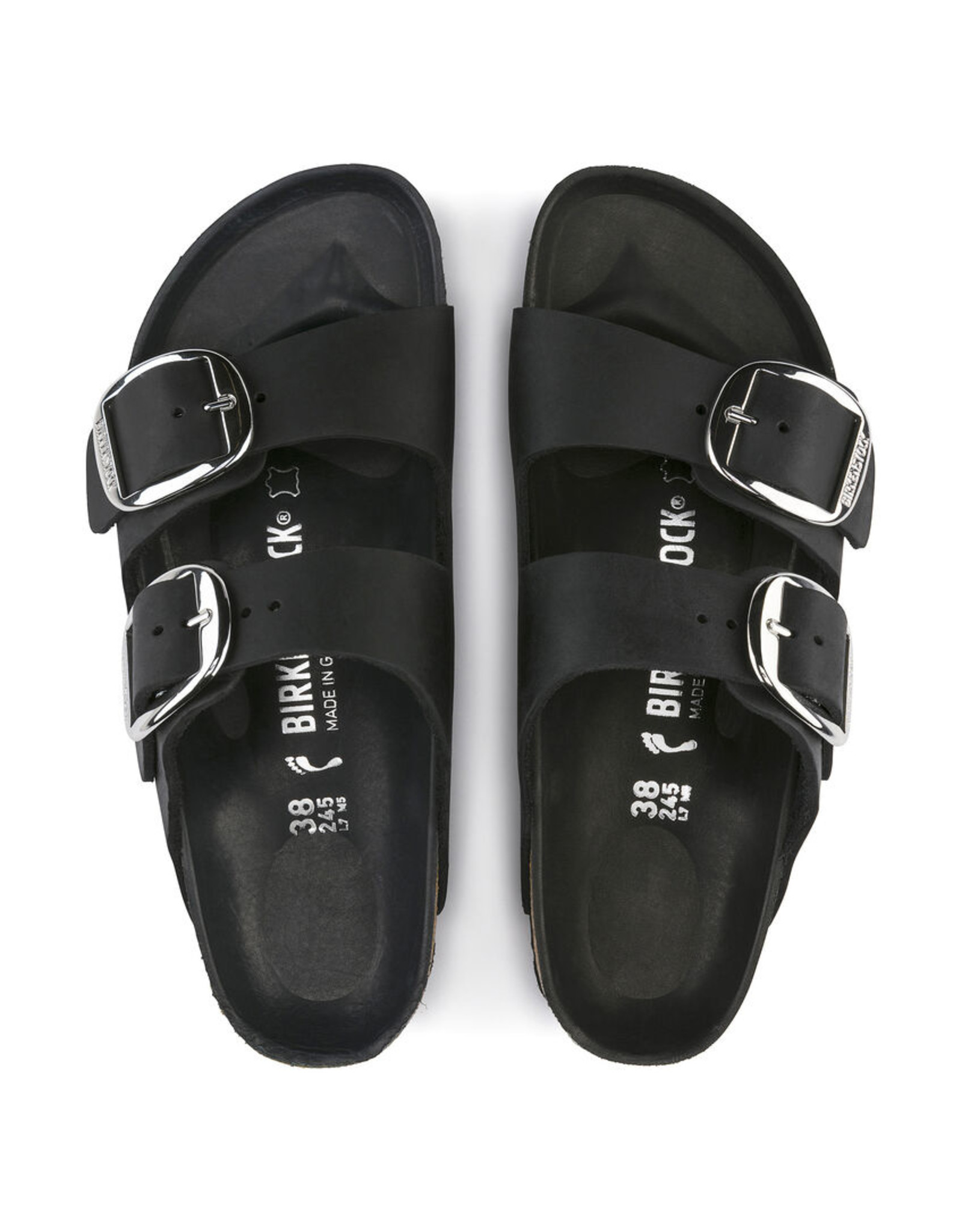 BIRKENSTOCK ARIZONA BIG BUCKLE OILED LEATHER-BLACK