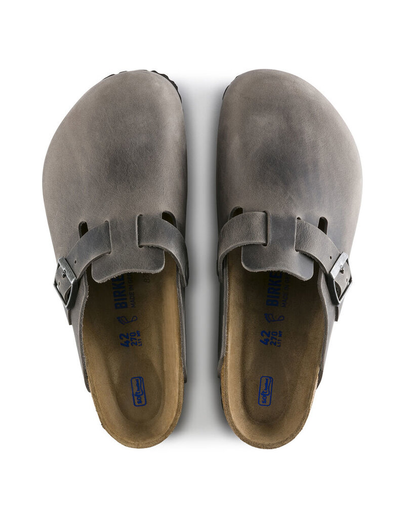 BIRKENSTOCK BOSTON SOFT FOOTBED OILED LEATHER-IRON