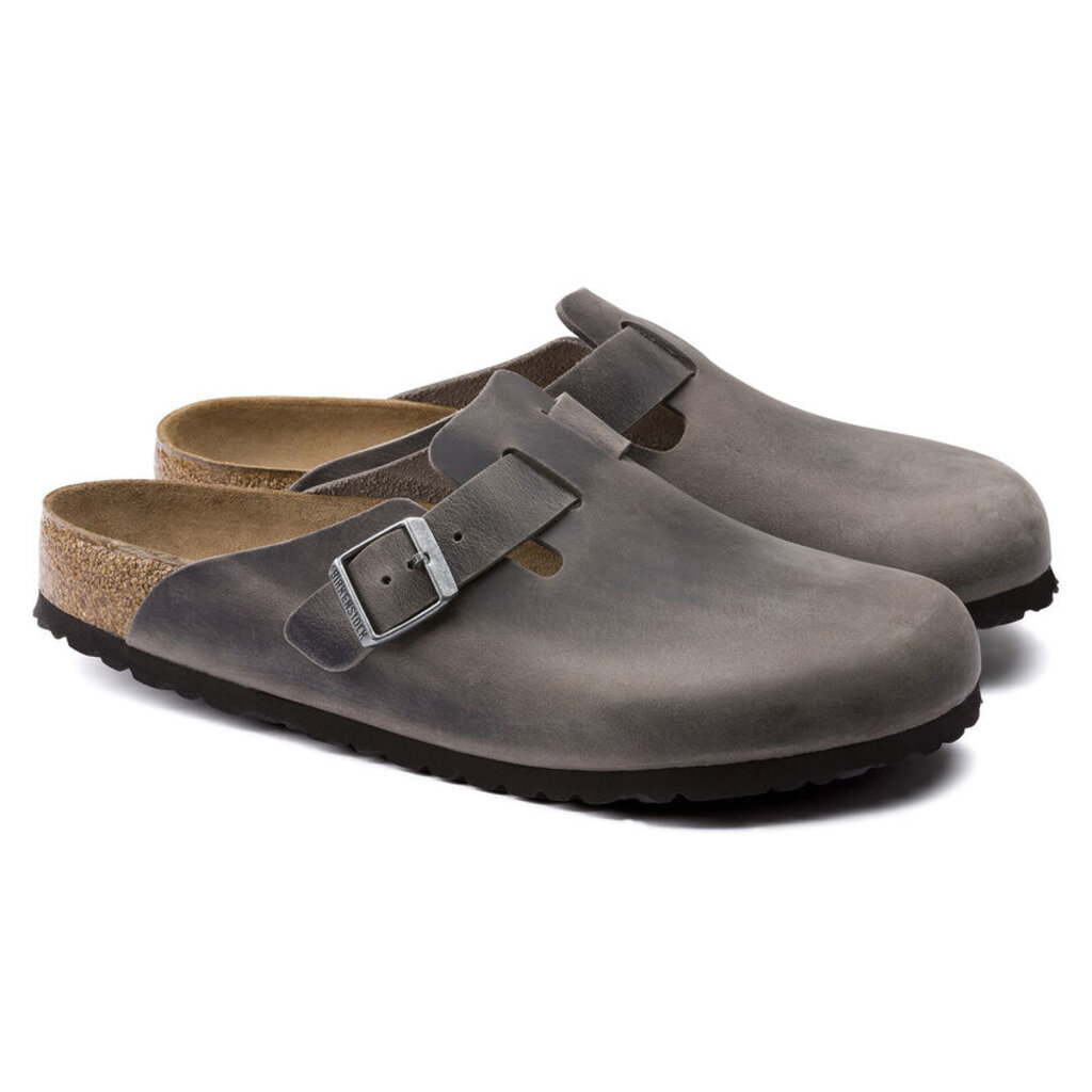 BIRKENSTOCK BOSTON SOFT FOOTBED OILED LEATHER-IRON - BEND SHOE CO