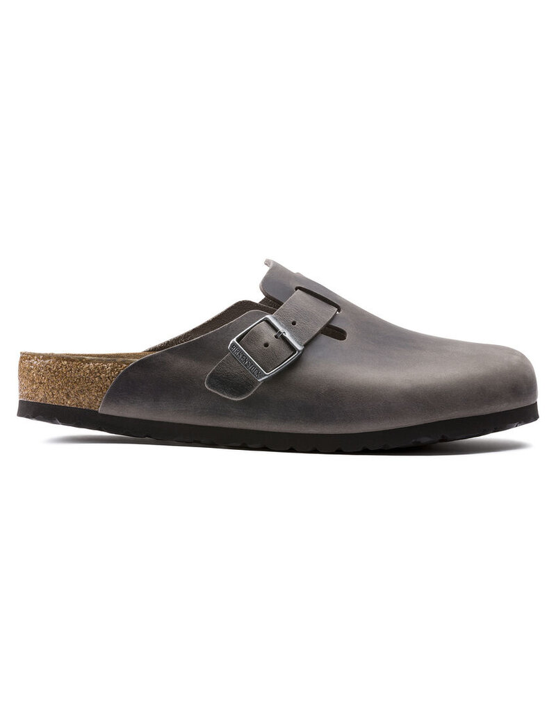 BIRKENSTOCK BOSTON SOFT FOOTBED OILED LEATHER-IRON