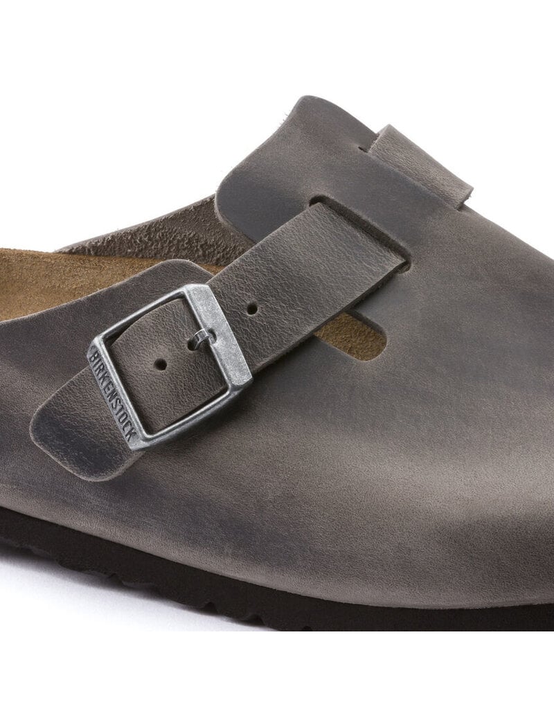BIRKENSTOCK BOSTON SOFT FOOTBED OILED LEATHER-IRON