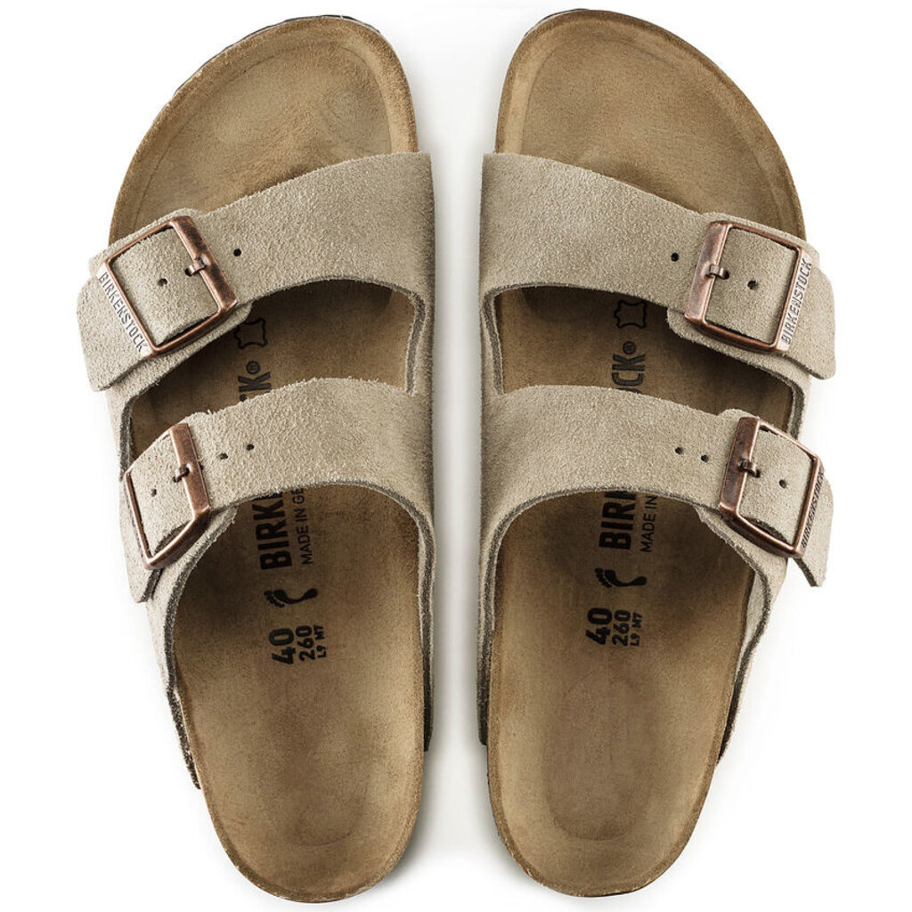 BIRKENSTOCK ARIZONA SUEDE LEATHER-TAUPE | BEND SHOE CO