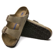 BIRKENSTOCK ARIZONA SOFT FOOTBED SUEDE LEATHER-TAUPE | BEND SHOE CO