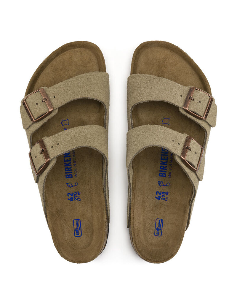 BIRKENSTOCK ARIZONA SOFT FOOTBED SUEDE LEATHER-TAUPE