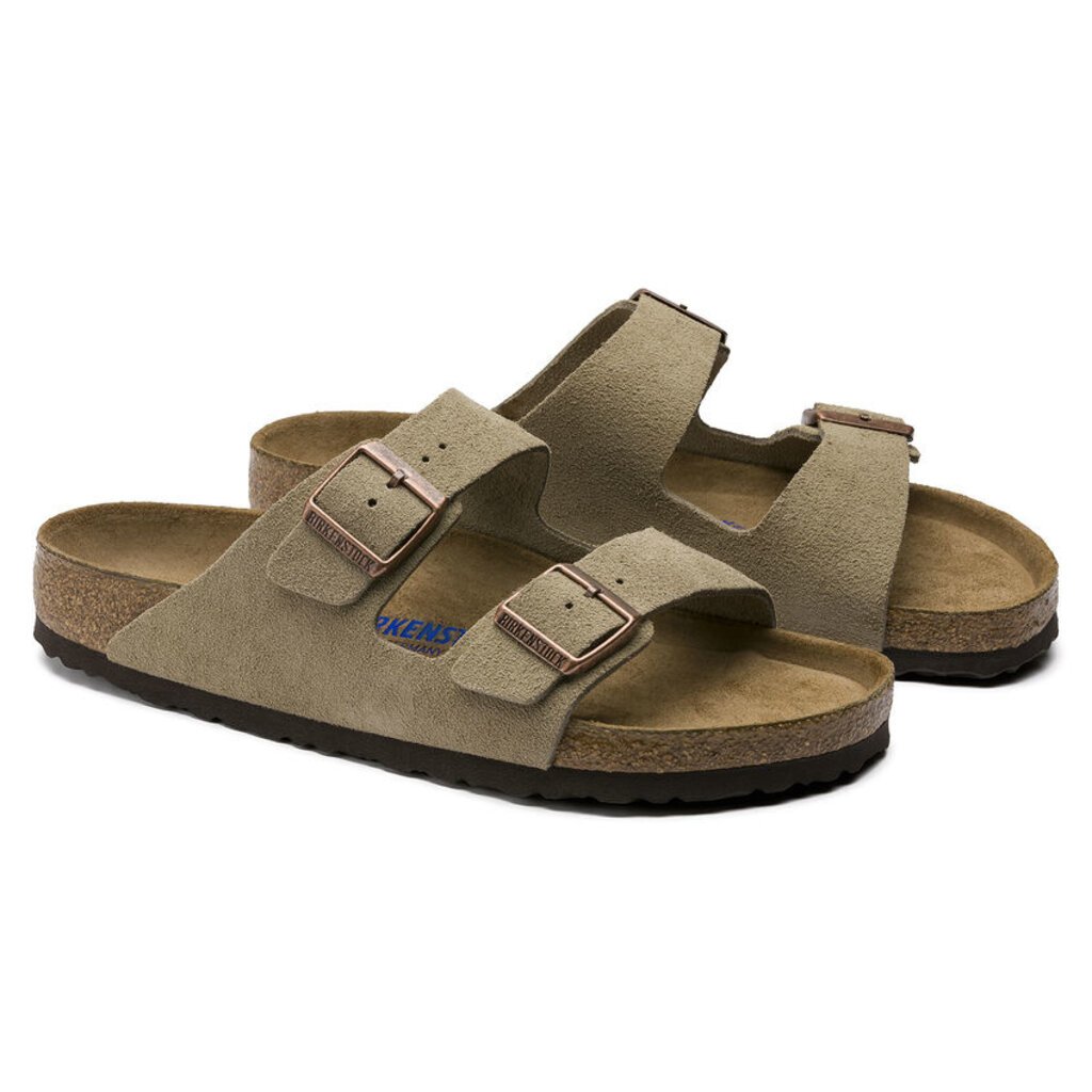BIRKENSTOCK ARIZONA SOFT FOOTBED SUEDE LEATHER-TAUPE | BEND SHOE CO