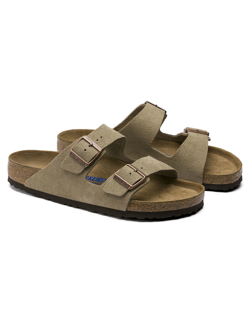 BIRKENSTOCK ARIZONA SOFT FOOTBED SUEDE LEATHER-TAUPE