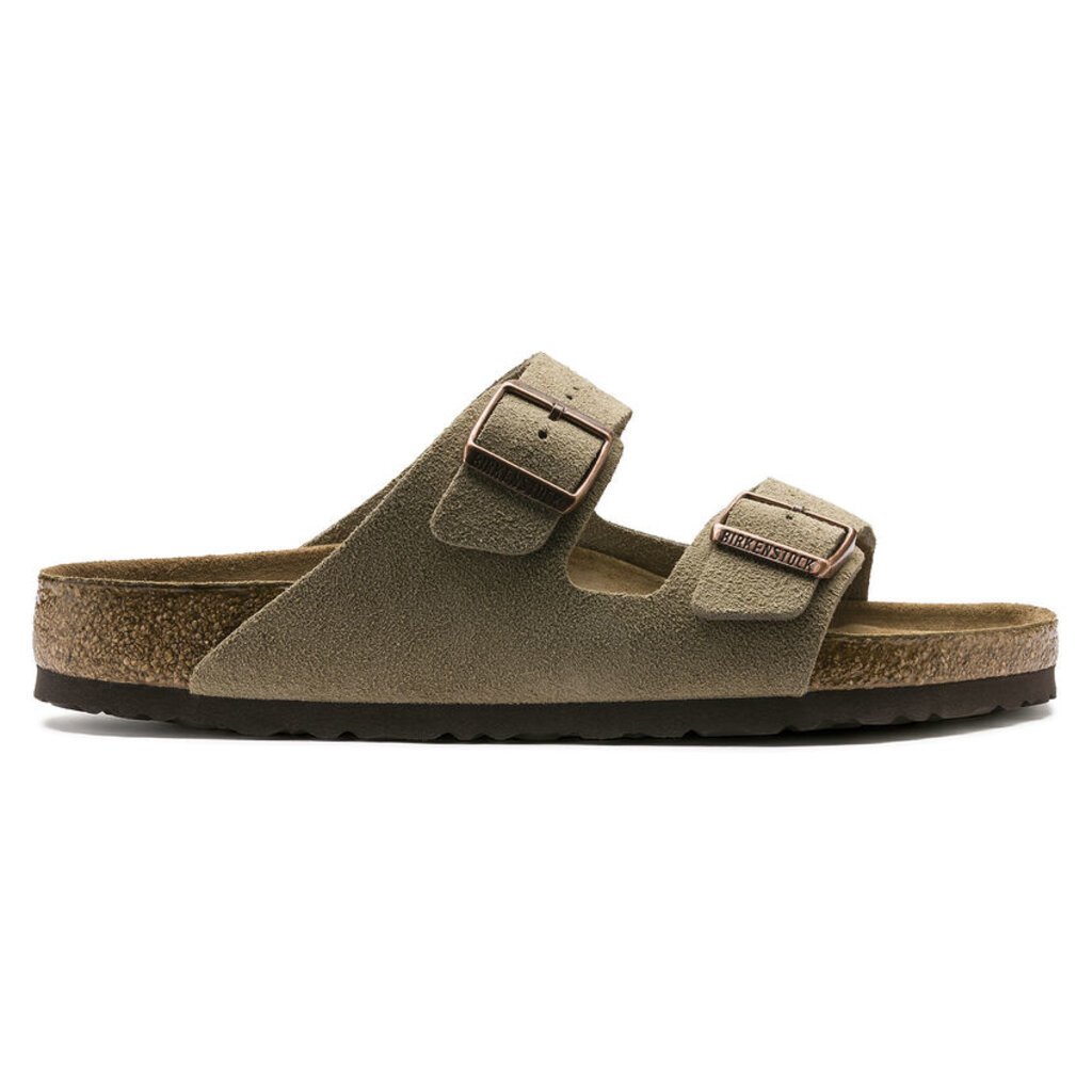 BIRKENSTOCK ARIZONA SOFT FOOTBED SUEDE LEATHER-TAUPE | BEND SHOE CO