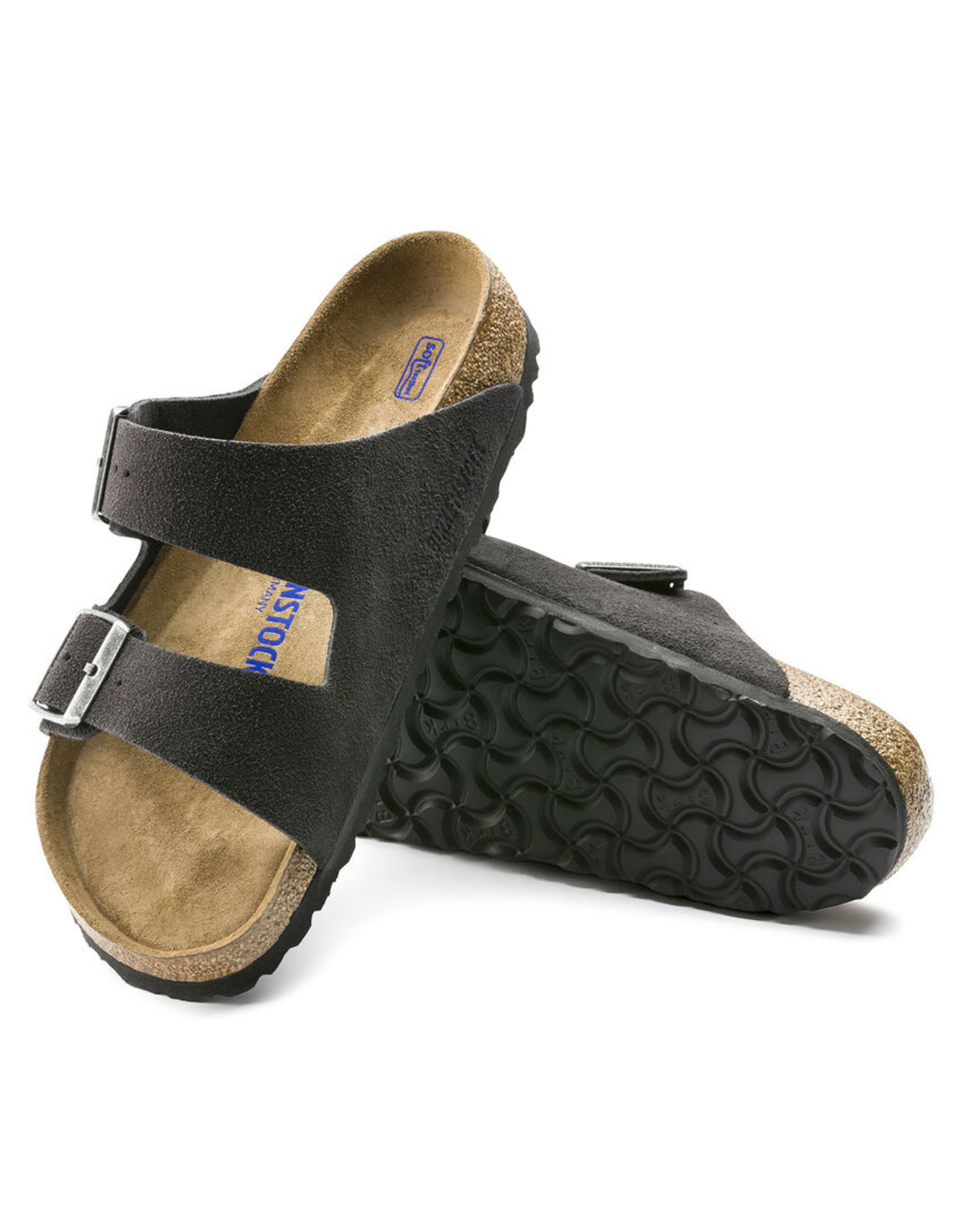 BIRKENSTOCK ARIZONA SOFT FOOTBED SUEDE LEATHER-VELVET GRAY