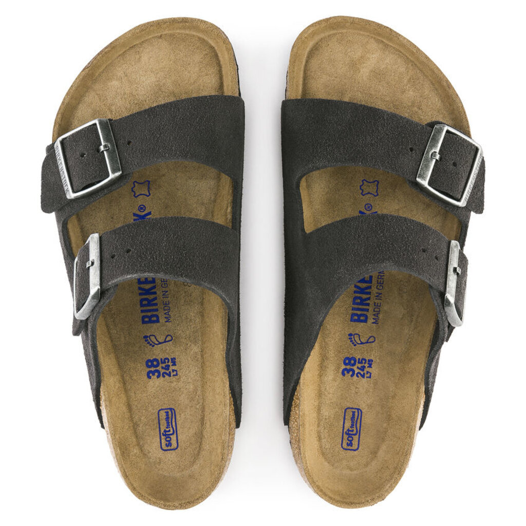 BIRKENSTOCK ARIZONA SOFT FOOTBED SUEDE LEATHER-VELVET GRAY | BEND SHOE CO