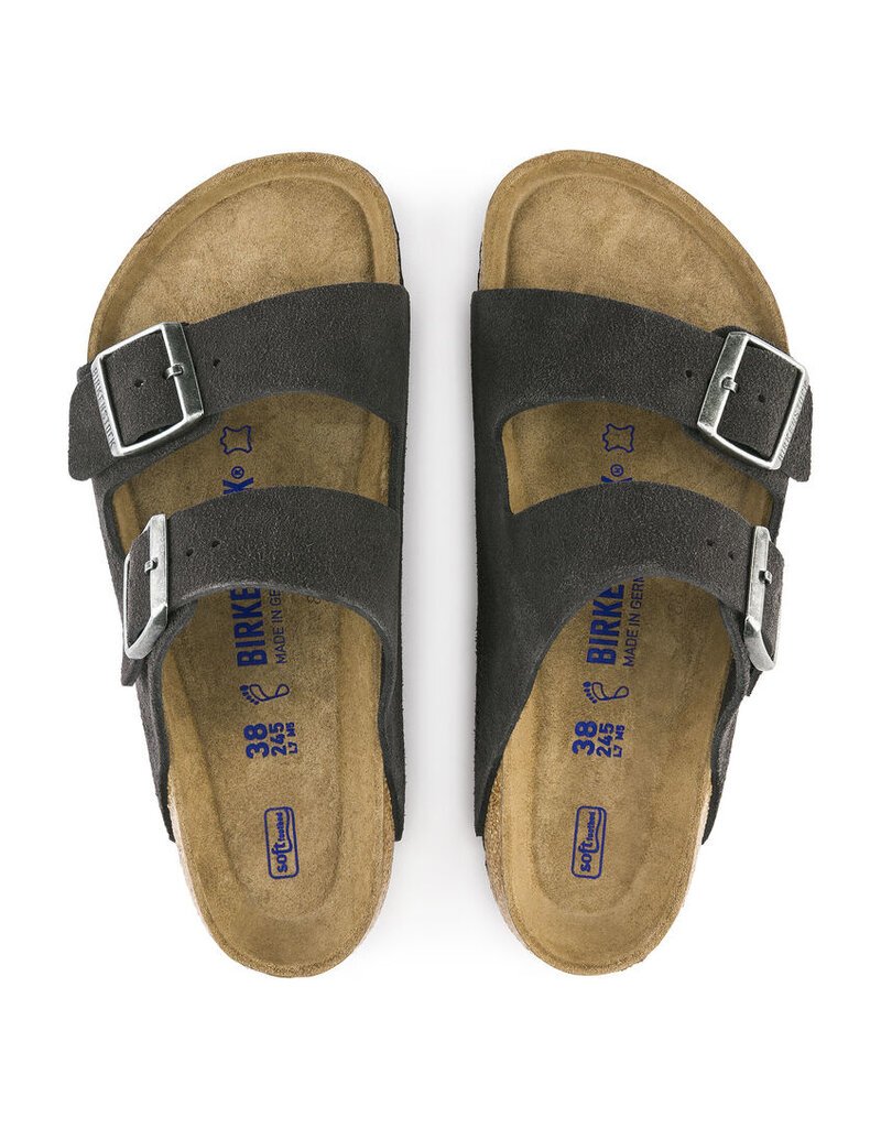 BIRKENSTOCK ARIZONA SOFT FOOTBED SUEDE LEATHER-VELVET GRAY