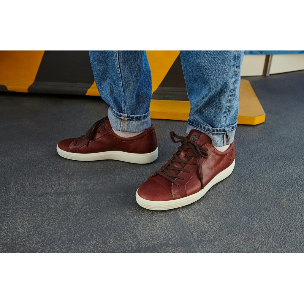 ECCO MEN'S SOFT 7 CITY SNEAKER-COGNAC