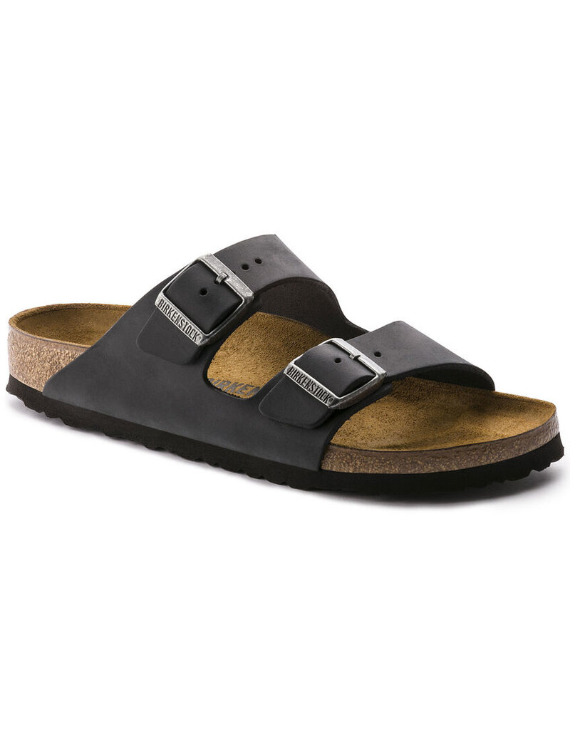 BIRKENSTOCK ARIZONA OILED LEATHER-BLACK