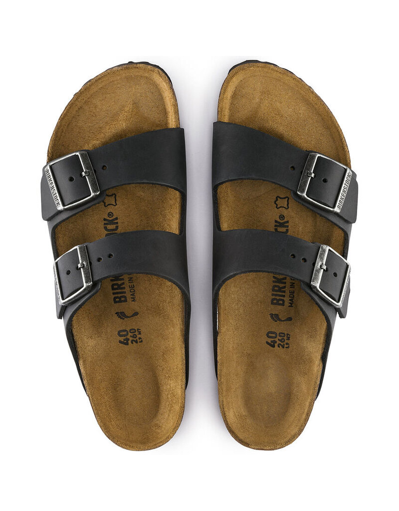 BIRKENSTOCK ARIZONA OILED LEATHER-BLACK