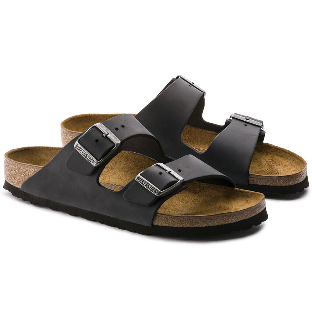 BIRKENSTOCK ARIZONA OILED LEATHER-BLACK | BEND SHOE CO