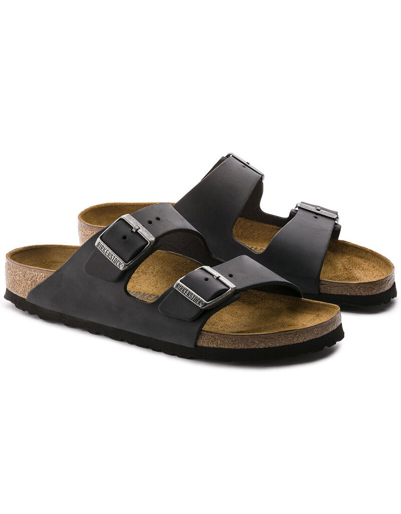 BIRKENSTOCK ARIZONA OILED LEATHER-BLACK