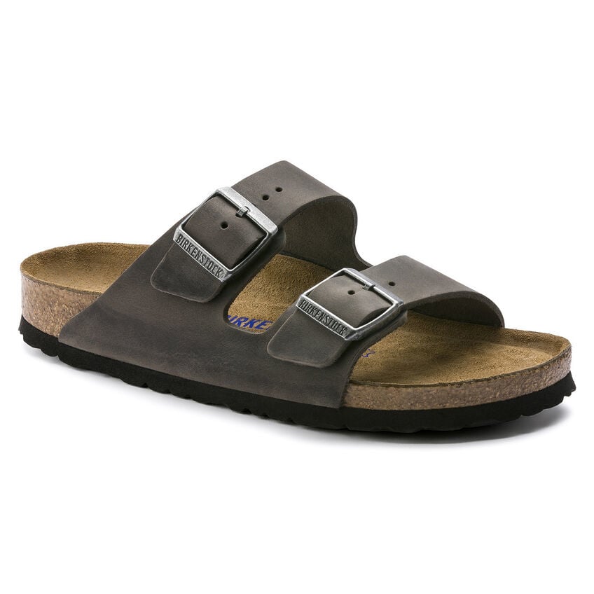 BIRKENSTOCK ARIZONA SOFT FOOTBED OILED LEATHER-IRON