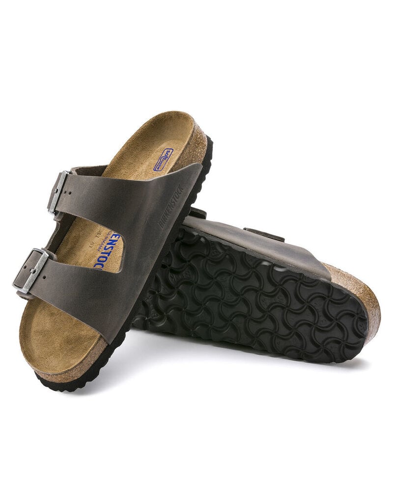 BIRKENSTOCK ARIZONA SOFT FOOTBED OILED LEATHER-IRON
