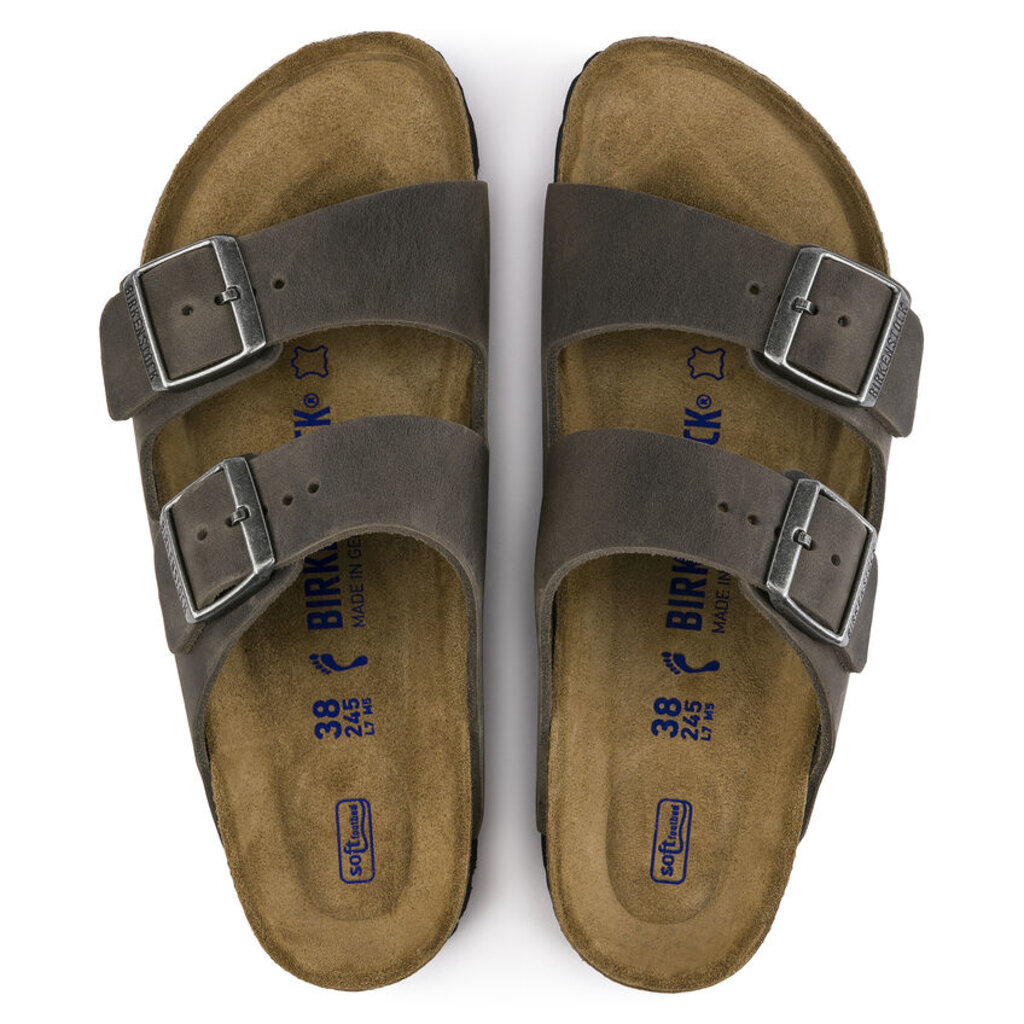 BIRKENSTOCK ARIZONA SOFT FOOTBED OILED LEATHER-IRON | BEND SHOE CO
