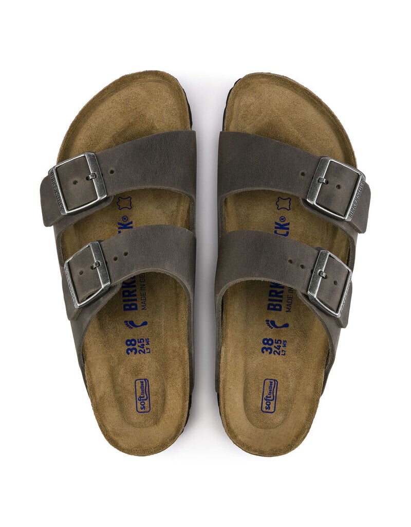 BIRKENSTOCK ARIZONA SOFT FOOTBED OILED LEATHER-IRON