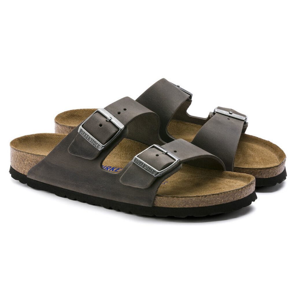 BIRKENSTOCK ARIZONA SOFT FOOTBED OILED LEATHER-IRON | BEND SHOE CO