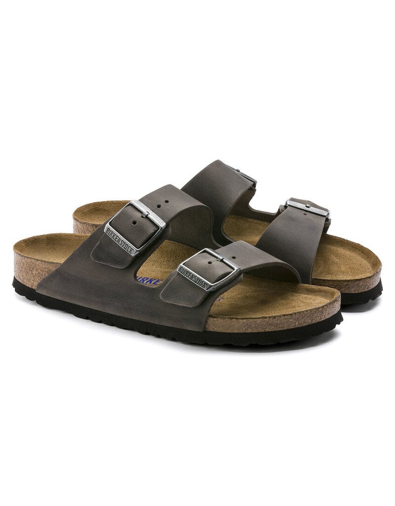 BIRKENSTOCK ARIZONA SOFT FOOTBED OILED LEATHER-IRON