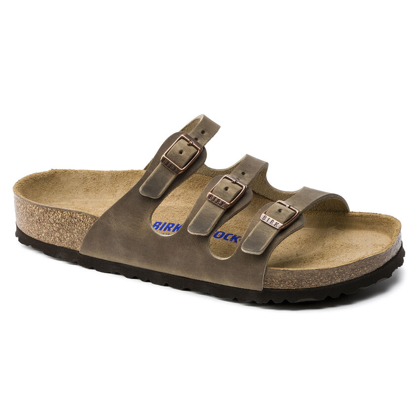 BIRKENSTOCK FLORIDA SOFT FOOTBED OILED LEATHER-TOBACCO BROWN