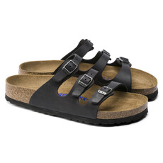 BIRKENSTOCK FLORIDA SOFT FOOTBED OILED LEATHER-BLACK - BEND SHOE CO