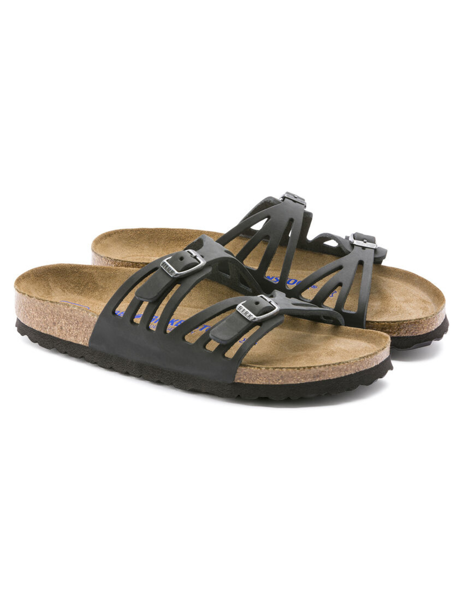 BIRKENSTOCK GRANADA SOFT FOOTBED OILED LEATHER-BLACK