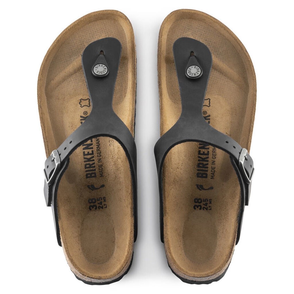 BIRKENSTOCK GIZEH OILED LEATHER-BLACK - BEND SHOE CO