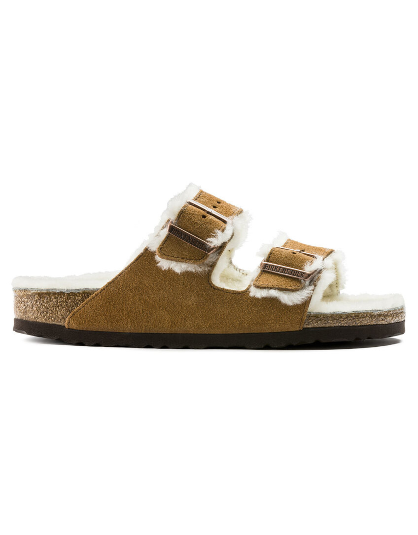 BIRKENSTOCK ARIZONA SHEARLING SUEDE LEATHER-MINK