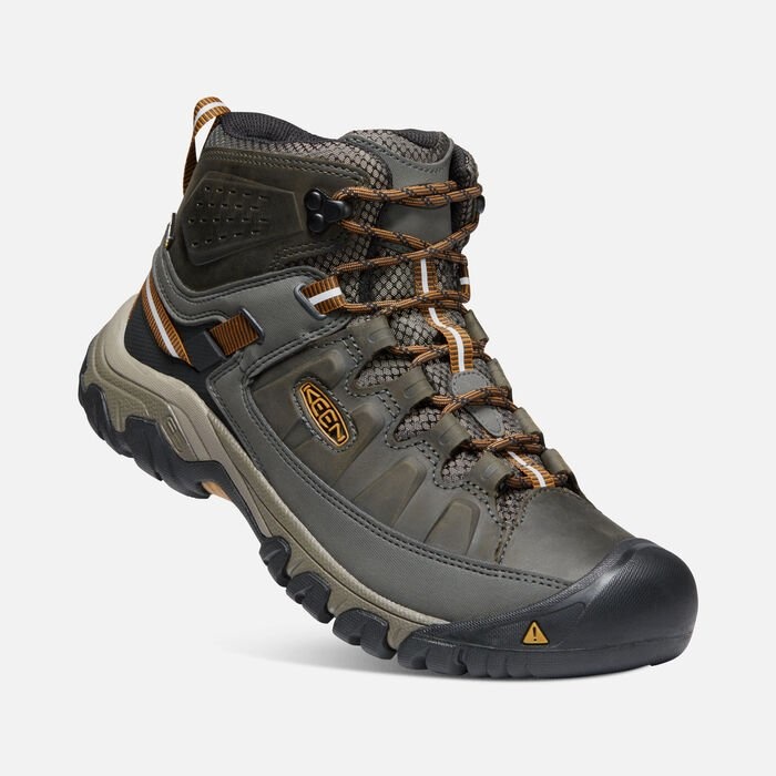 KEEN MEN'S TARGHEE III MID WATERPROOF BOOT-BLACK OLIVE/GOLDEN BROWN