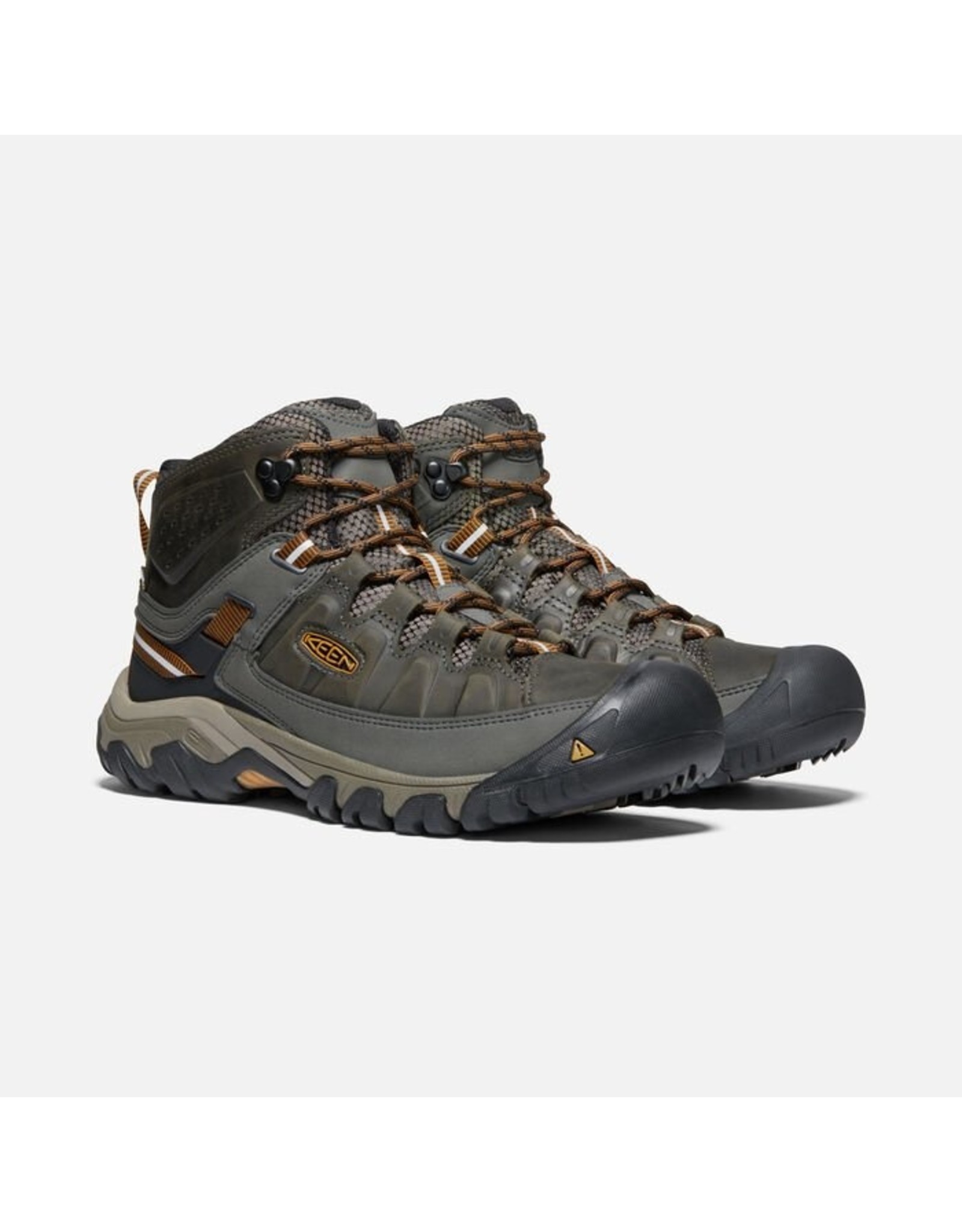 KEEN MEN'S TARGHEE III MID WATERPROOF BOOT-BLACK OLIVE/GOLDEN BROWN