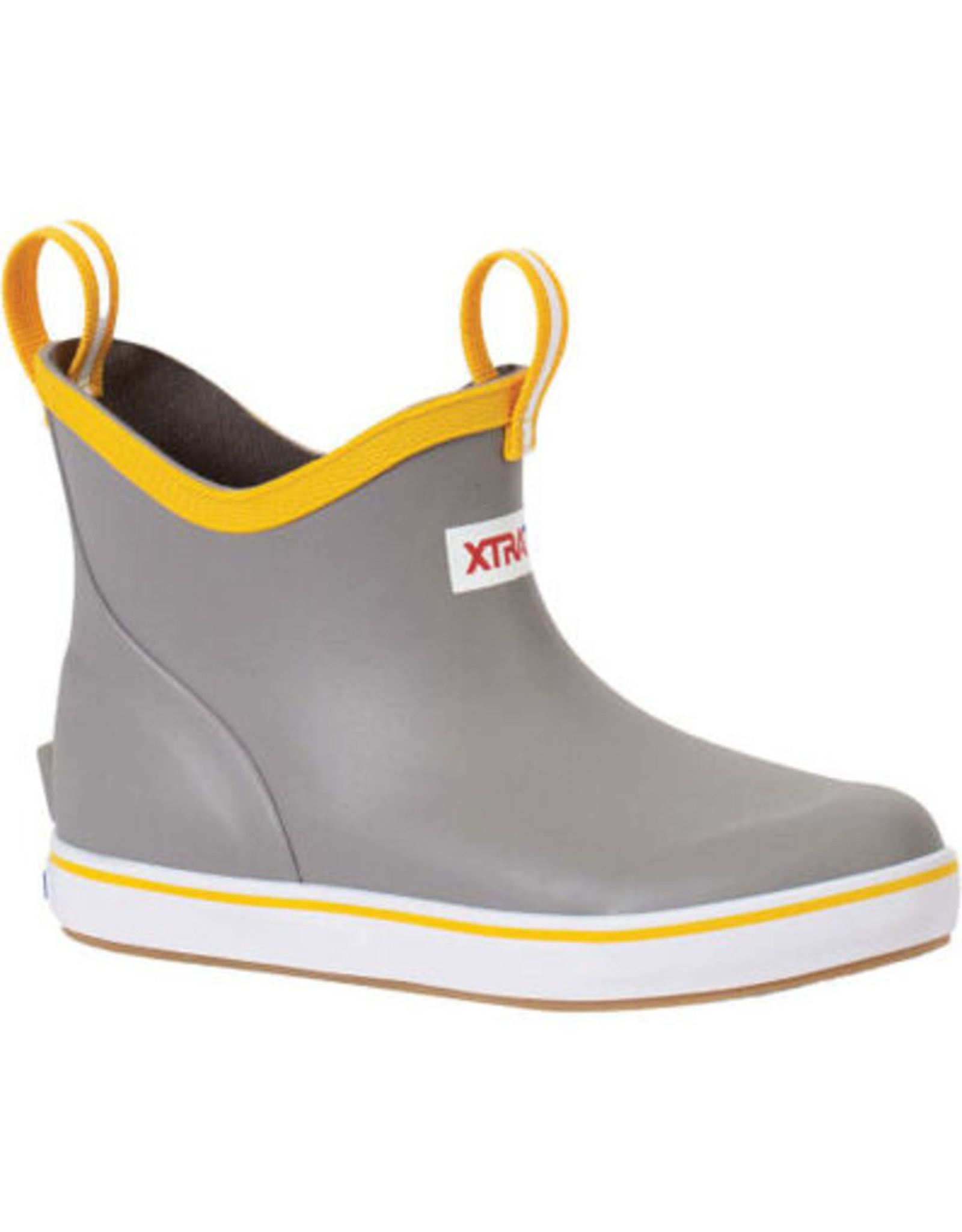 XTRATUF KIDS ANKLE DECK BOOT-GRAY/YELLOW