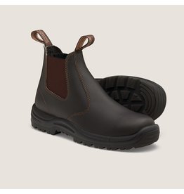 BLUNDSTONE WORK SERIES PULL ON CHELSEA BOOT #490-STOUT BROWN