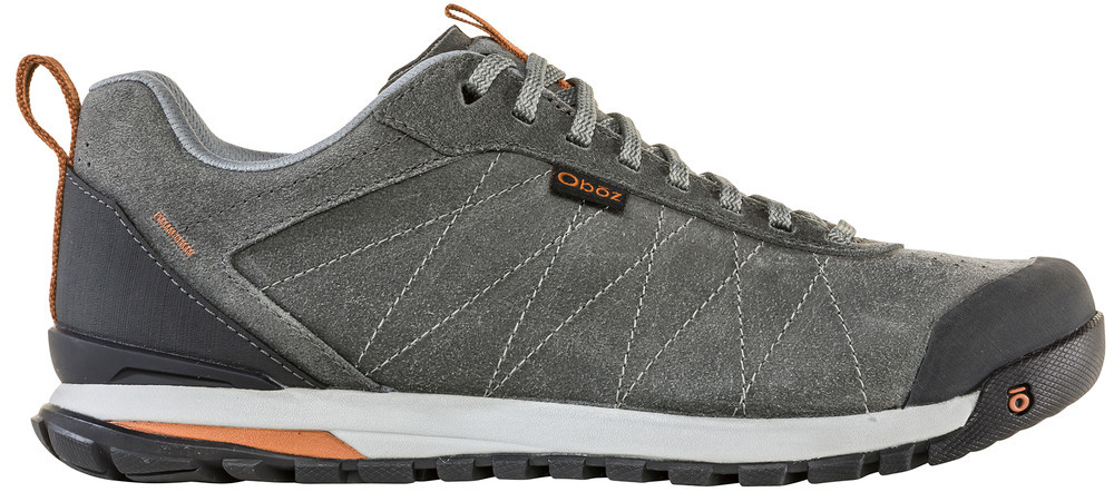OBOZ MEN'S BOZEMAN LOW LEATHER WIDE-CHARCOAL