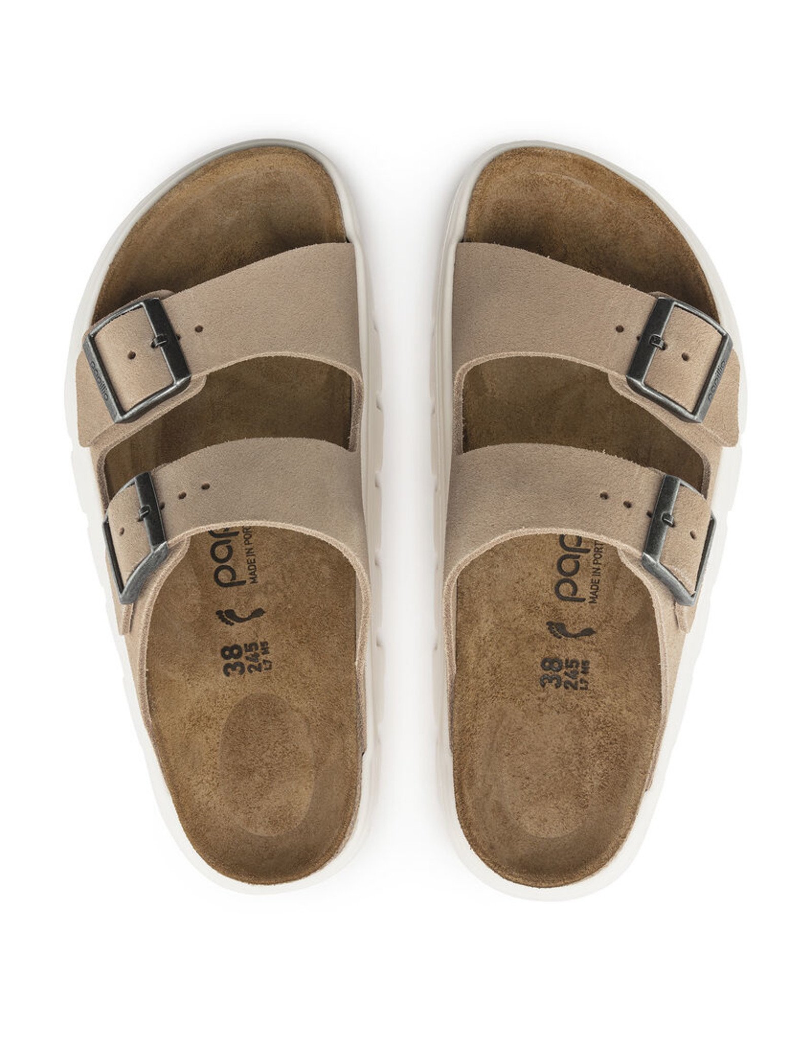 BIRKENSTOCK ARIZONA CHUNKY WARM SAND SUEDE