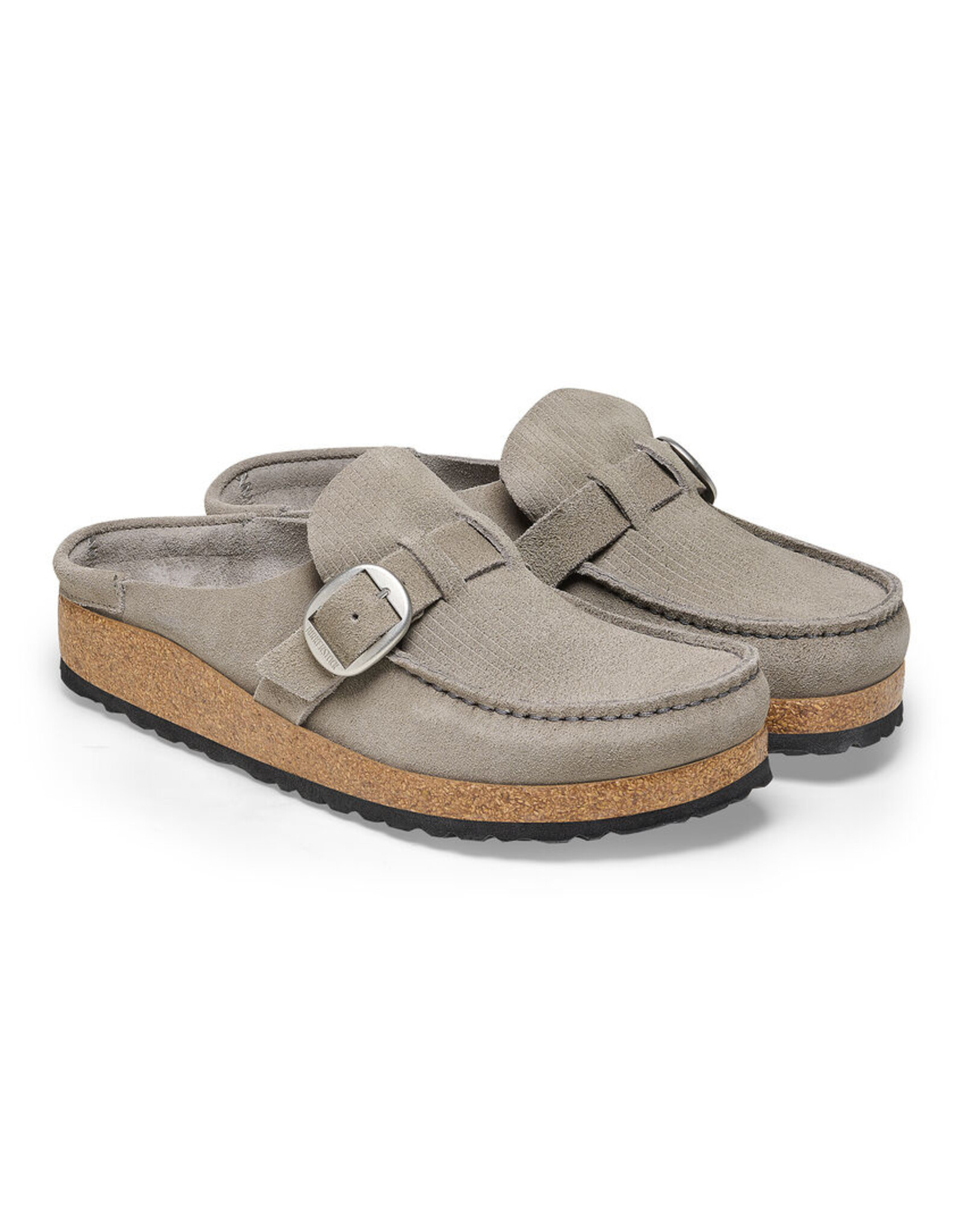 BIRKENSTOCK BUCKLEY SUEDE LEATHER-CORDUROY STONE COIN