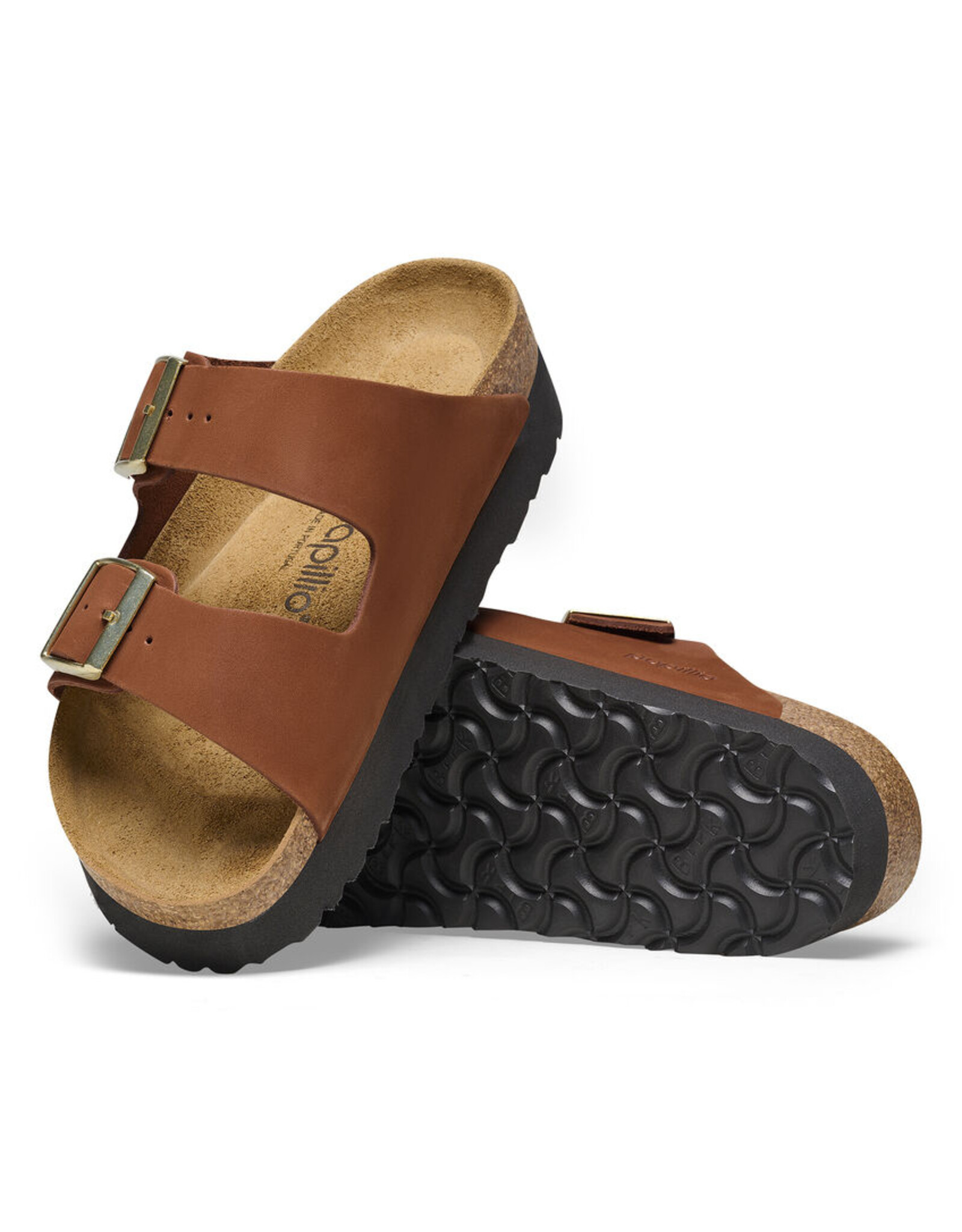 BIRKENSTOCK ARIZONA PLATFORM NUBUCK-PECAN